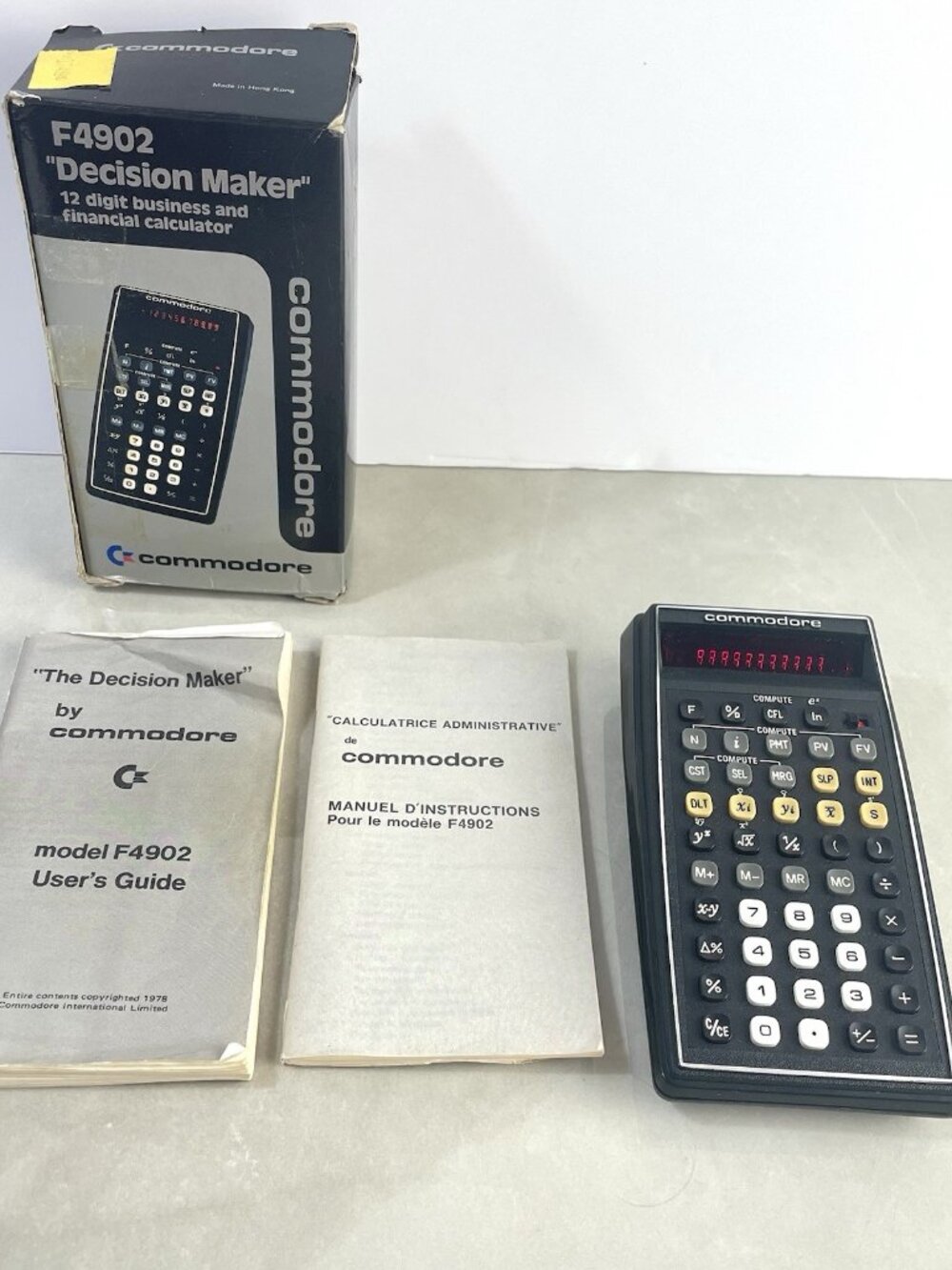 Vintage Commodore Calculator F4902 Decision Maker In Box Manuals Scientific